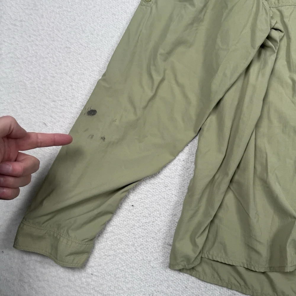 The North Face Shirt Men 2XL Ripstop‎ Button Up Roll Tab Sleeve Zip Pocket *Flaw